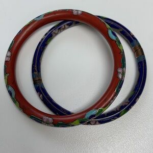 Chinese Vintage Glass Cloisonné Bangles